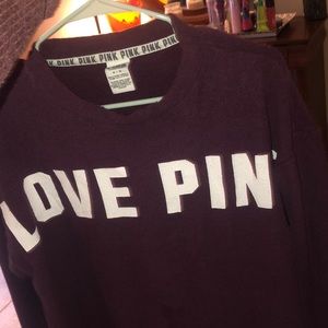 pink long sleeve sweater